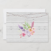 Huisopwarming  Thuis Sweet Gray Pink Flowers Kaart (Achterkant)