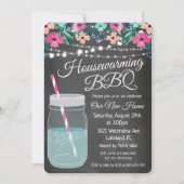 Huisopwarmings BBQ Mason Jar uitnodiging (Voorkant)