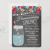 Huisopwarmings BBQ Mason Jar uitnodiging (Voorkant)