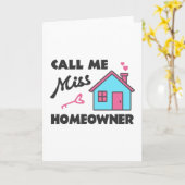 Huisopwarmingsfeest Noem me Miss Homeowner Kaart (Gele Bloem)