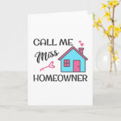 Huisopwarmingsfeest Noem me Miss Homeowner Kaart (Gele Bloem)