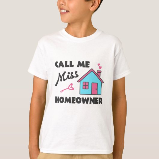 Huisopwarmingsfeest Noem me Miss Homeowner T-shirt (Voorkant)