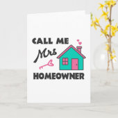 Huisopwarmingsfeest Noem me Mrs Homeowner Kaart (Gele Bloem)