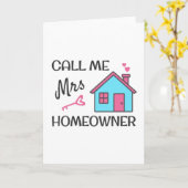 Huisopwarmingsfeest Noem me Mrs Homeowner Kaart (Gele Bloem)