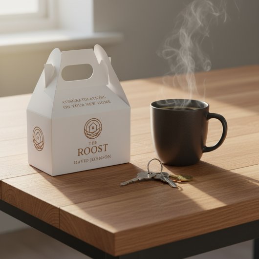 Huisopwarmingslogo Makelaar Onroerend Goed Bedankdoosjes