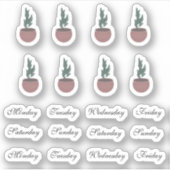 Huisplant Dagen van de Week Planner Sticker (Voorkant)
