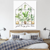 Huisplant Goede Quote Canvas Afdruk (Insitu (Slaapkamer))