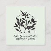 Huisplant Winkel Kwekerij Modern Abstract Minimaal Vierkante Visitekaartje (Voorkant)