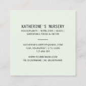 Huisplant Winkel Kwekerij Modern Abstract Minimaal Vierkante Visitekaartje (Achterkant)