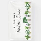 Huisplanten Bruidsmeisje Feest Groene Achtergrond Spandoek (Verticaal)