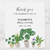 Huisplanten Bruidsmeisjesfeest Groene Aangepaste Wijn Etiket (Enkel label)