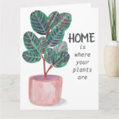 Huisplanten Happy New Home Waterverf Kaart (Voorkant)