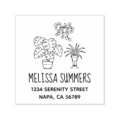 Huisplanten Hobby Adres Zelfinktende Stempel (Design)