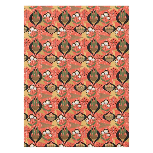 Huisplanten | Oranje, zwart, goud | Midden-eeuw Tafelkleed (Voorkant)