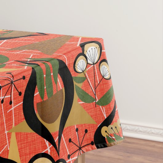 Huisplanten | Oranje, zwart, goud | Midden-eeuw Tafelkleed (Voorbeeld)