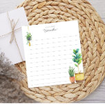 Huisplanten Plant Lover Persoonlijk gelinkt Notitieblok<br><div class="desc">Deze prachtige notitieblokken zijn uitgerust met waterverf-huiskamers en je aangepaste tekst.</div>