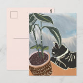 Huisplanten Postkaart Kijkende Kat (Voorkant / Achterkant)