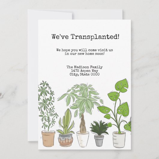 Huisplanten Wijziging adres uitnodiging (Voorkant)