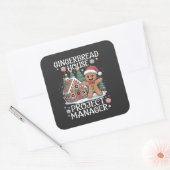 Huisprojectmanager peperkoek Fun Kerstmis Vierkante Sticker (Envelop)
