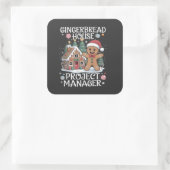 Huisprojectmanager peperkoek Fun Kerstmis Vierkante Sticker (Tas)