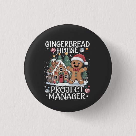Huisprojectmanager van Sinterklaas Funny Kerstmis Ronde Button 3,2 Cm (Voorkant)