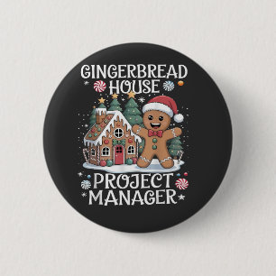 Huisprojectmanager van Sinterklaas Funny Kerstmis Ronde Button 5,7 Cm