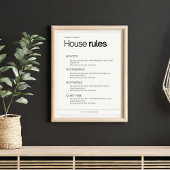 Huisregels hostel bed & ontbijt info poster