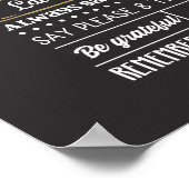 Huisregels met familienaam Wit Goud Poster (Hoek)