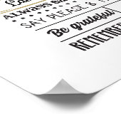 Huisregels met familienaam Zwart Goud Poster (Hoek)