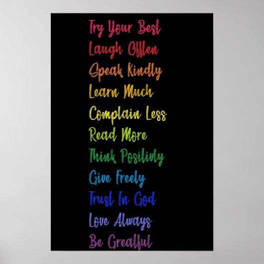 Huisregels Positiviteit Poster (Voorkant)