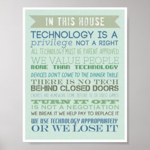 huisregels : technologie poster