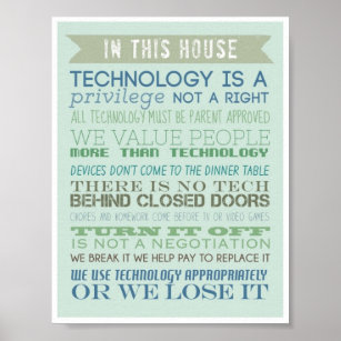 huisregels : technologie poster
