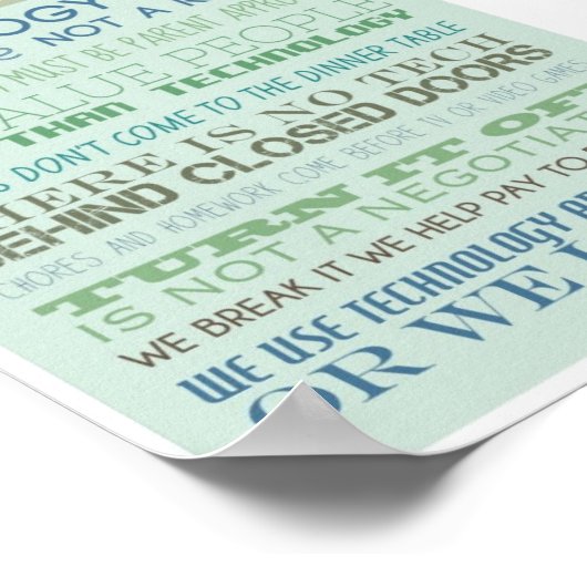 huisregels : technologie poster (Hoek)