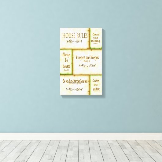 Huisregels Verpakt canvas (Insitu (Houten vloer))