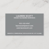 Huisreiniger Eenvoudig Minimalistisch Grijs Visitekaartje (Achterkant)