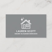 Huisreiniger Eenvoudig Minimalistisch Grijs Visitekaartje (Voorkant)