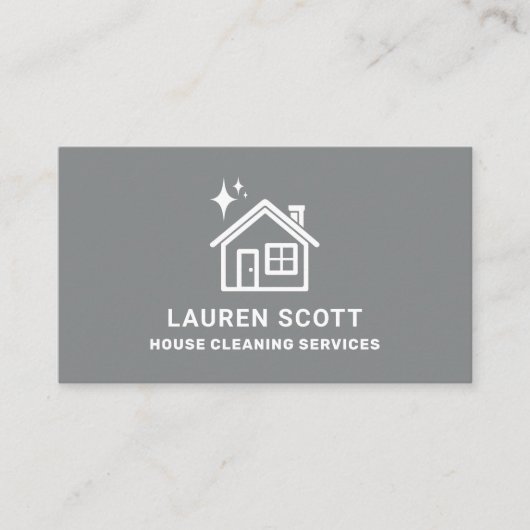 Huisreiniger Eenvoudig Minimalistisch Grijs Visitekaartje (Voorkant)