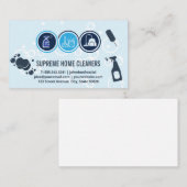 Huisreinigings pictogrammen | Schoonmaakgereedscha Visitekaartje (Voorkant / Achterkant)
