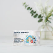 huisreinigingsapparatuur | dienstmeisje | conciërg visitekaartje (Staand voorkant)