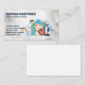 huisreinigingsapparatuur | dienstmeisje | conciërg visitekaartje (Voorkant / Achterkant)