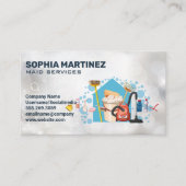 huisreinigingsapparatuur | dienstmeisje | conciërg visitekaartje (Voorkant)