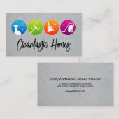 huisreinigingsapparatuur | Iconen reinigen Visitekaartje (Voorkant / Achterkant)