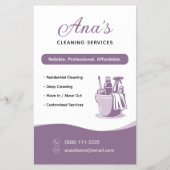 Huisreinigingsdiensten Mauve Promotie Flyer (Voorkant)