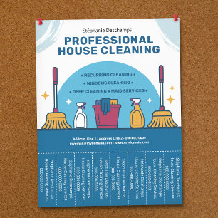 Huisreinigingsfolder met afscheurbare tabbladen flyer