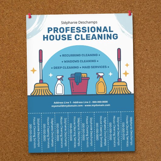 Huisreinigingsfolder met afscheurbare tabbladen flyer