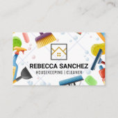 Huisreinigingsgereedschap | Bubbles Tile | Dienstm Visitekaartje (Voorkant)