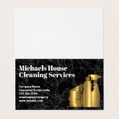 Huisreinigingsgereedschap | Goud | Zwarte Marmer Visitekaartje (Buitenkant ongevouwen)