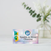 Huisreinigingsgereedschap | Wazige Bokeh-achtergro Visitekaartje (Staand voorkant)