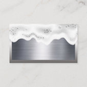 Huisreinigingslogo | Zeepbellen | Metaal Visitekaartje (Achterkant)