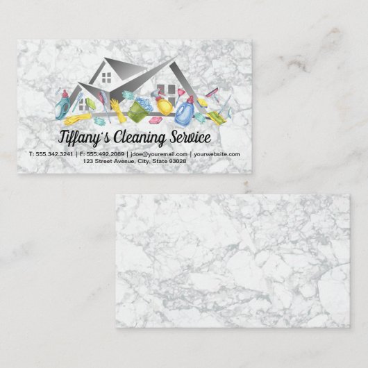 Huisreinigingsproducten en -diensten | Dienstbode Visitekaartje (Voorkant / Achterkant)